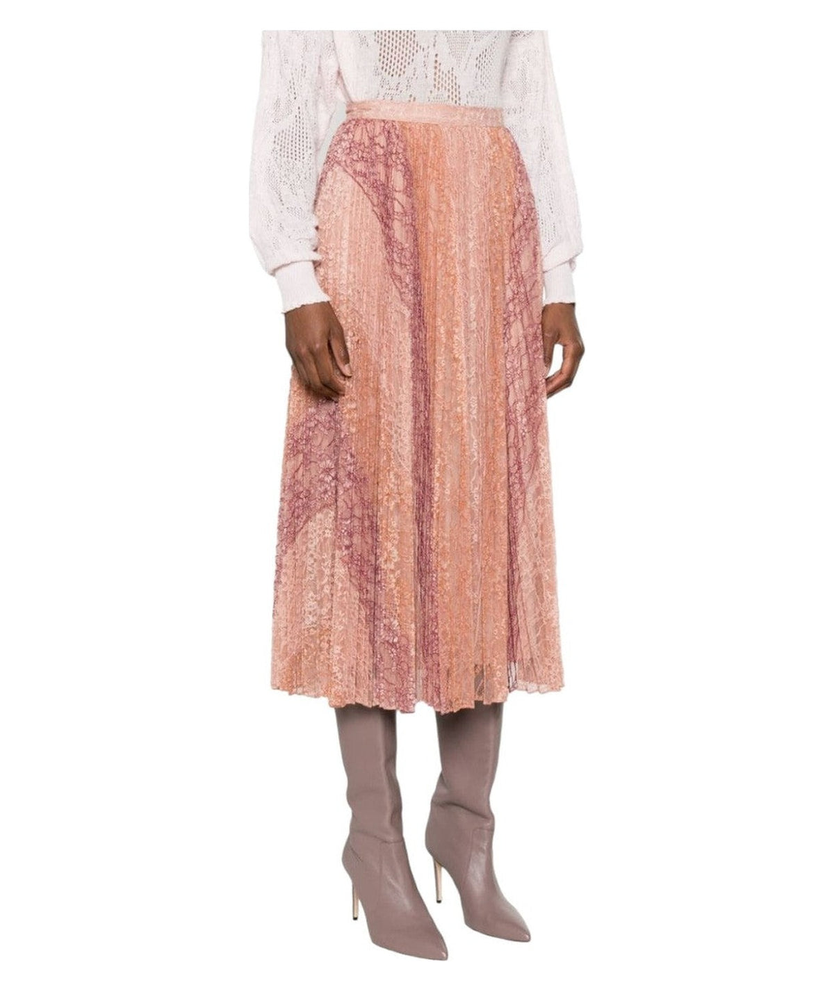 Gonna plissettata con pizzo-Twinset-Gonne-Vittorio Citro Boutique