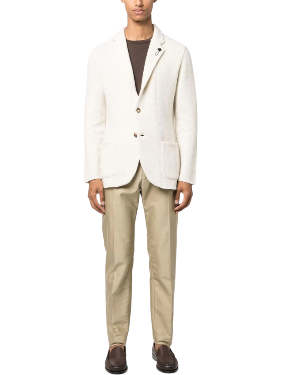 Giacca monopetto in maglia di cashmere-Lardini-Giacche-Vittorio Citro Boutique