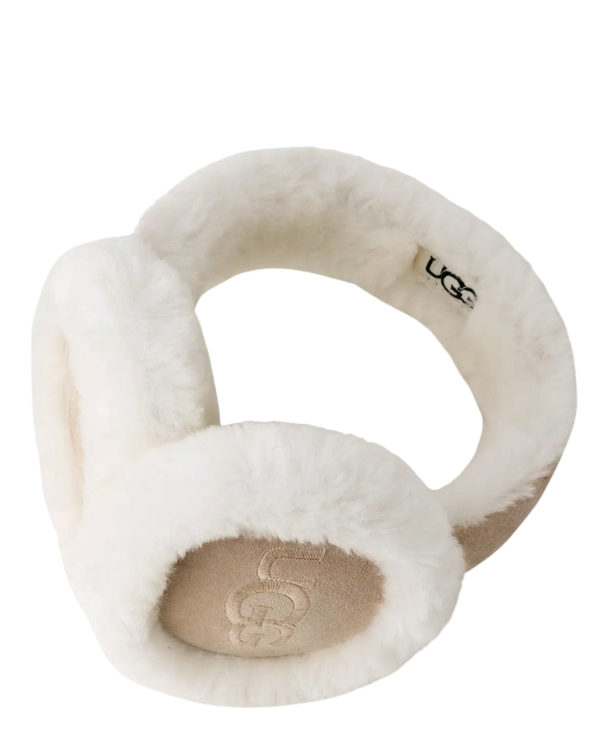Cache-oreilles femme UGG en peau lainée avec logo brodé