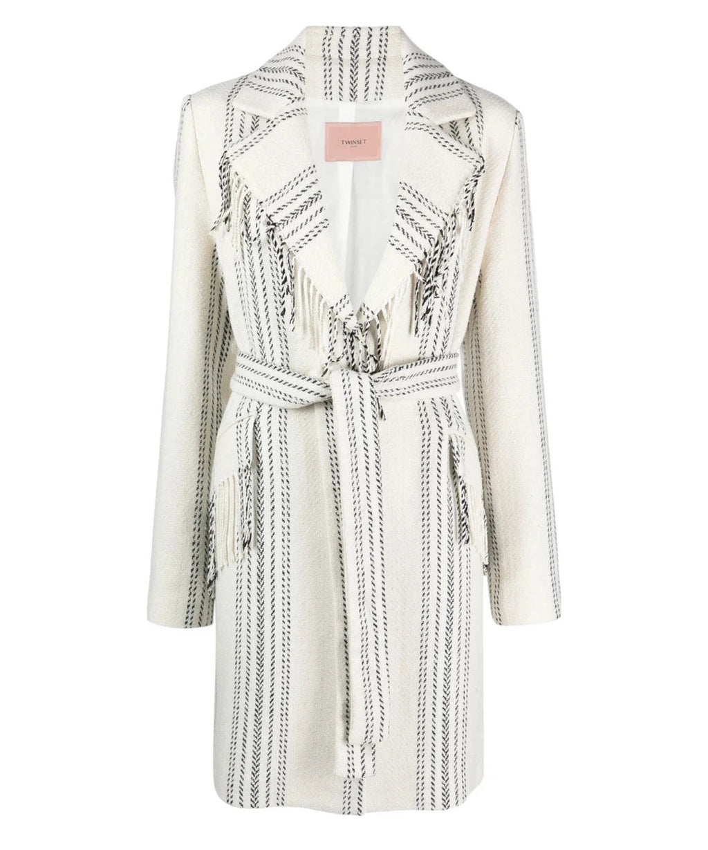 Cappotto in misto lana jacquard-Cappotti-Twinset-Vittorio Citro Boutique