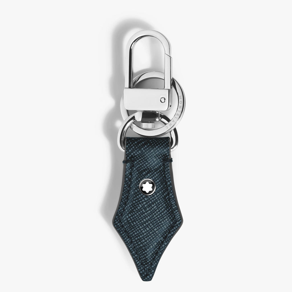 Porte-clés Montblanc en cuir bleu et noir