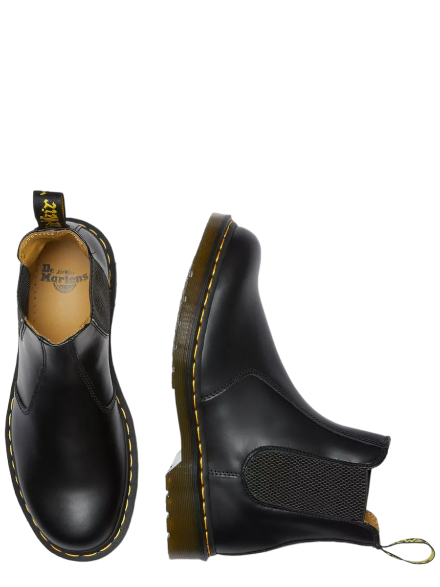 STIVALETTI CHELSEA DI PELLE 2976 CON CUCITURE GIALLE SMOOTH-Dr. Martens-Stivali-Vittorio Citro Boutique