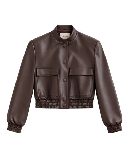 Veste femme Twinset Harrington en similicuir