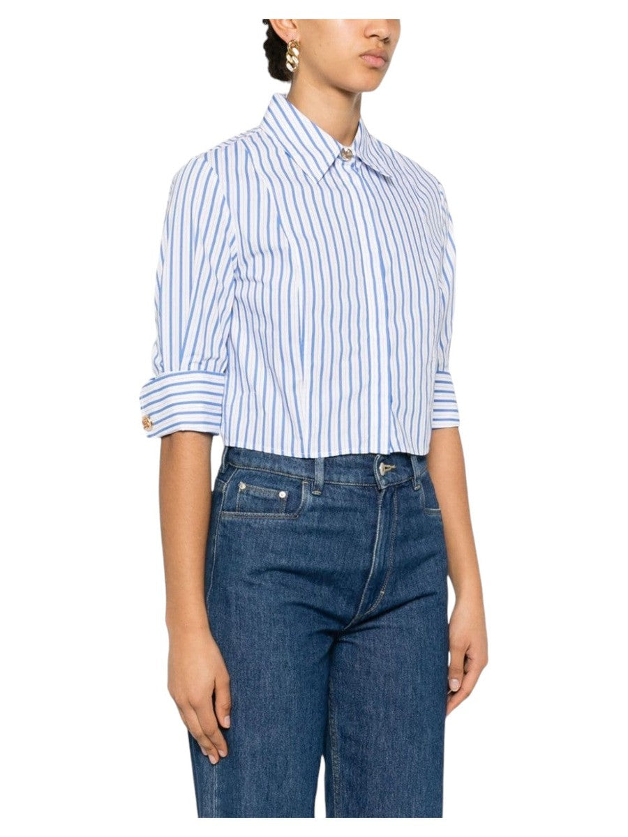 Camicia Crop a Righe in Cotone-Liu-Jo-Camicie-Vittorio Citro Boutique