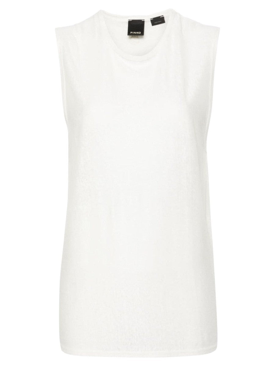 Top in lino senza maniche-Pinko-Top-Vittorio Citro Boutique