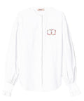 Camicia in popeline con ricamo Oval T a fiori-Twinset-Camicie-Vittorio Citro Boutique