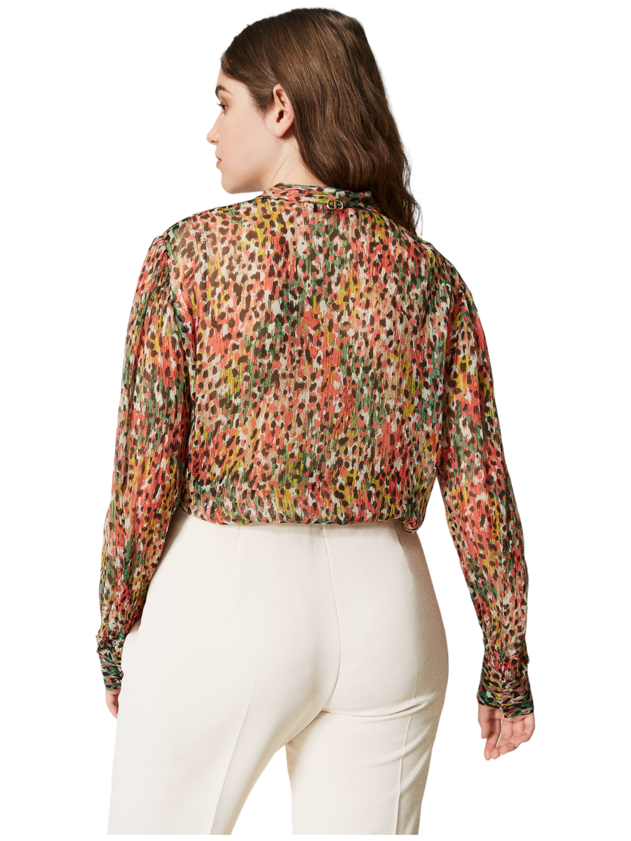 Camicia in creponne animalier-Twinset-Camicie-Vittorio Citro Boutique