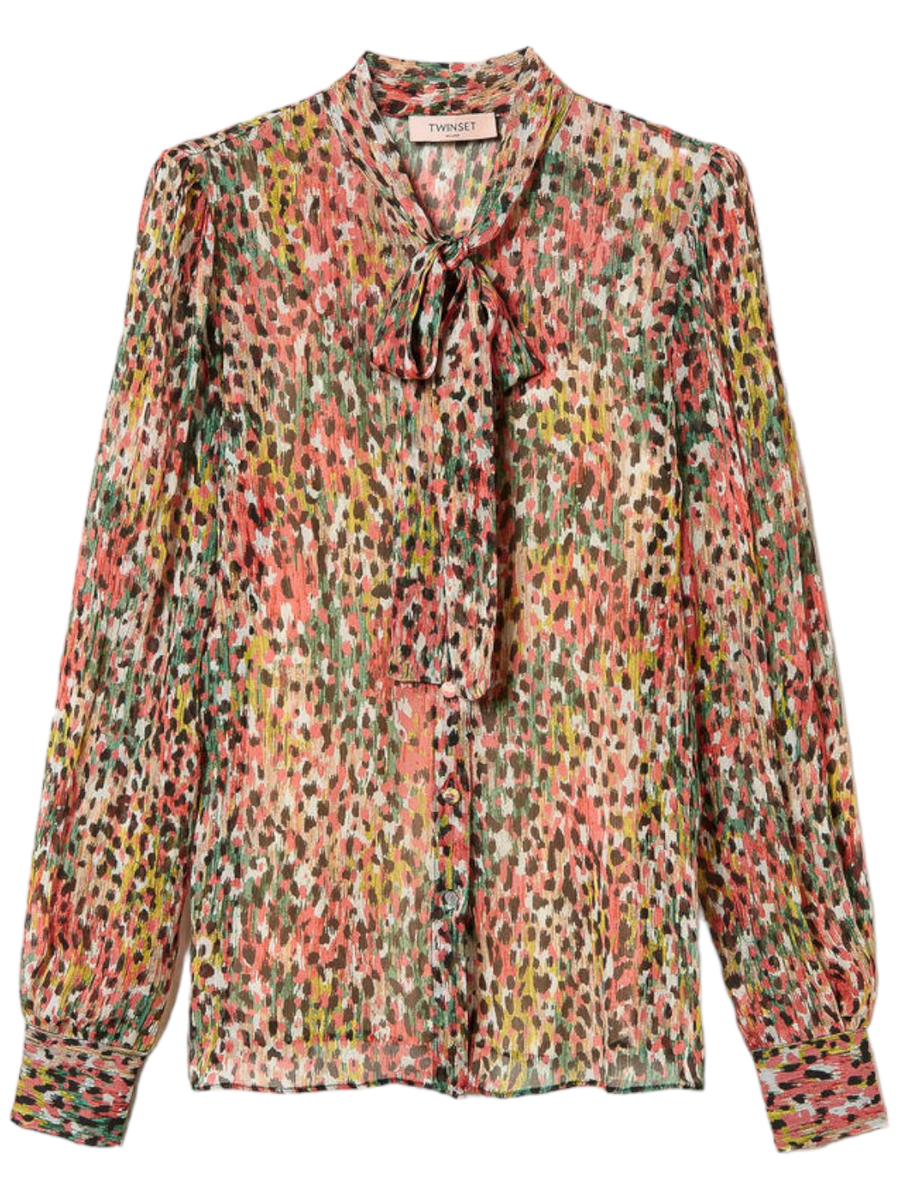 Animal print creponne shirt Twinsets Vittorio Citro Boutique