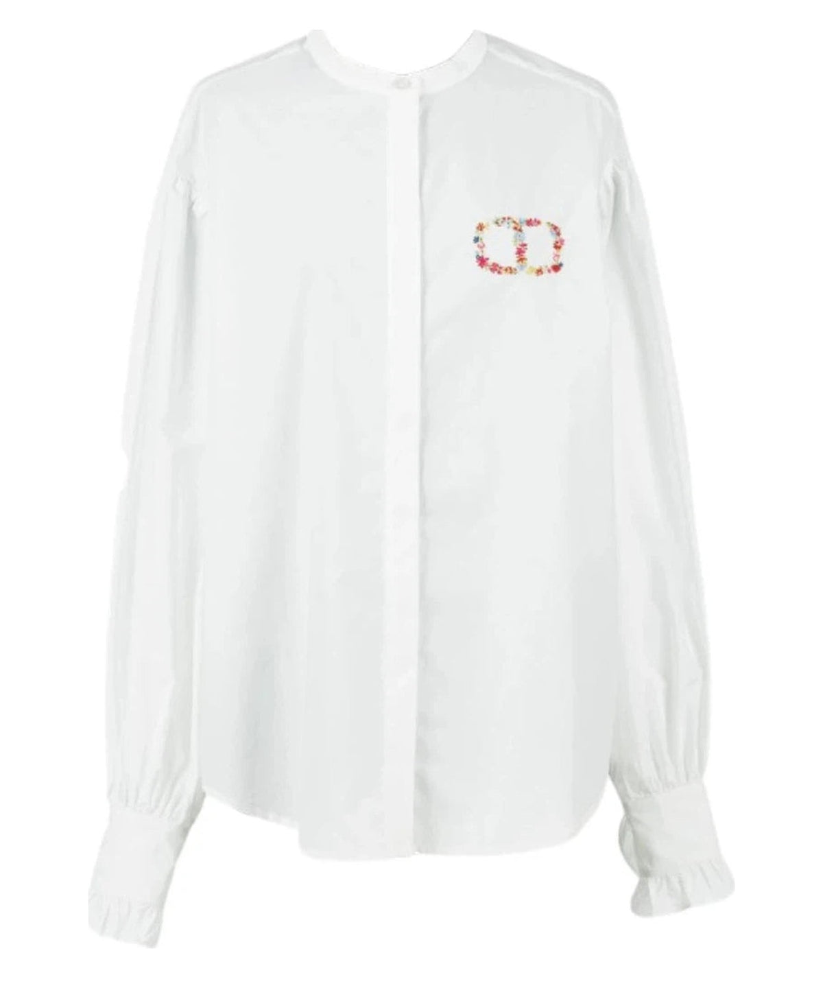 Camicia in popeline con ricamo Oval T a fiori-Camicie-Twinset-Vittorio Citro Boutique