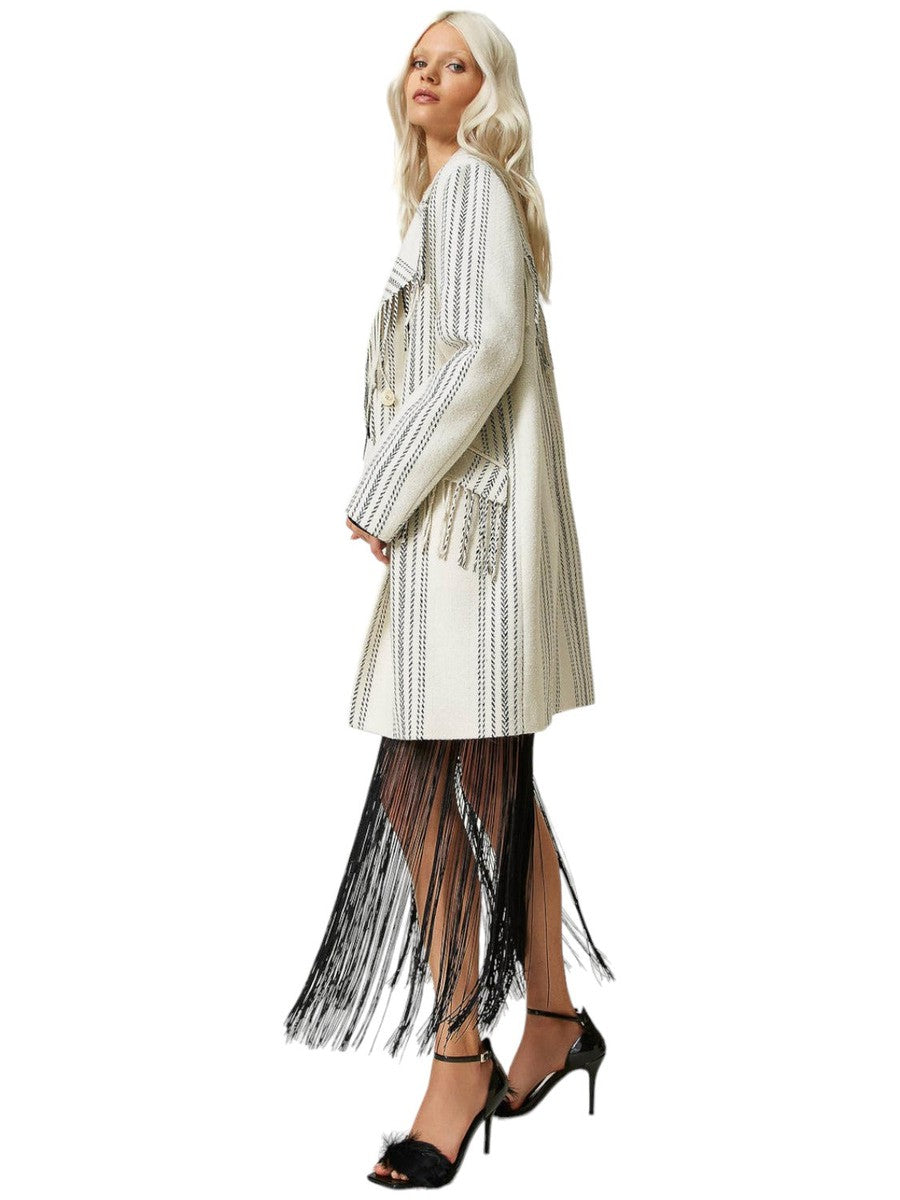 Cappotto in misto lana jacquard-Twinset-Cappotti-Vittorio Citro Boutique