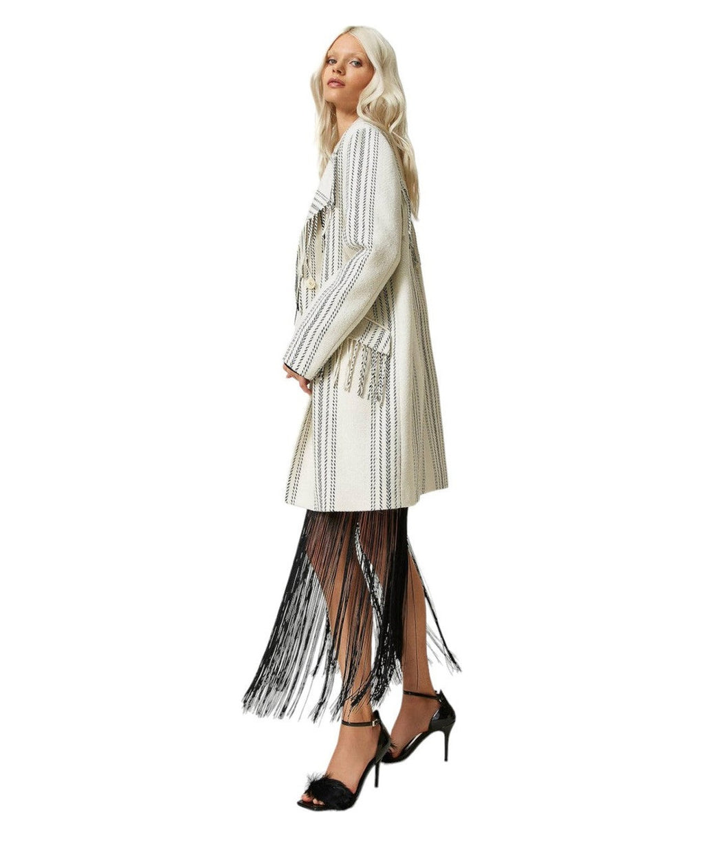 Cappotto in misto lana jacquard-Twinset-Cappotti-Vittorio Citro Boutique
