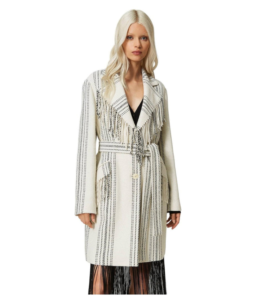 Cappotto in misto lana jacquard-Twinset-Cappotti-Vittorio Citro Boutique