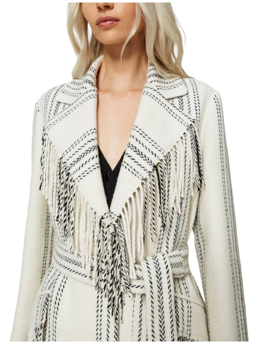 Cappotto in misto lana jacquard-Twinset-Cappotti-Vittorio Citro Boutique