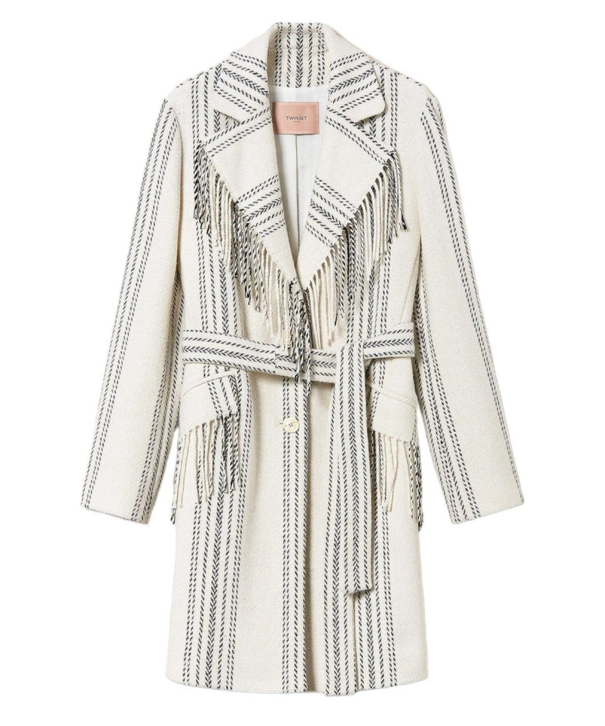 Cappotto in misto lana jacquard-Twinset-Cappotti-Vittorio Citro Boutique