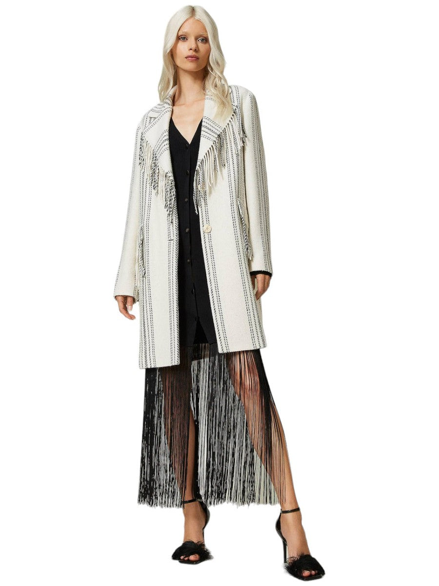 Cappotto in misto lana jacquard-Twinset-Cappotti-Vittorio Citro Boutique