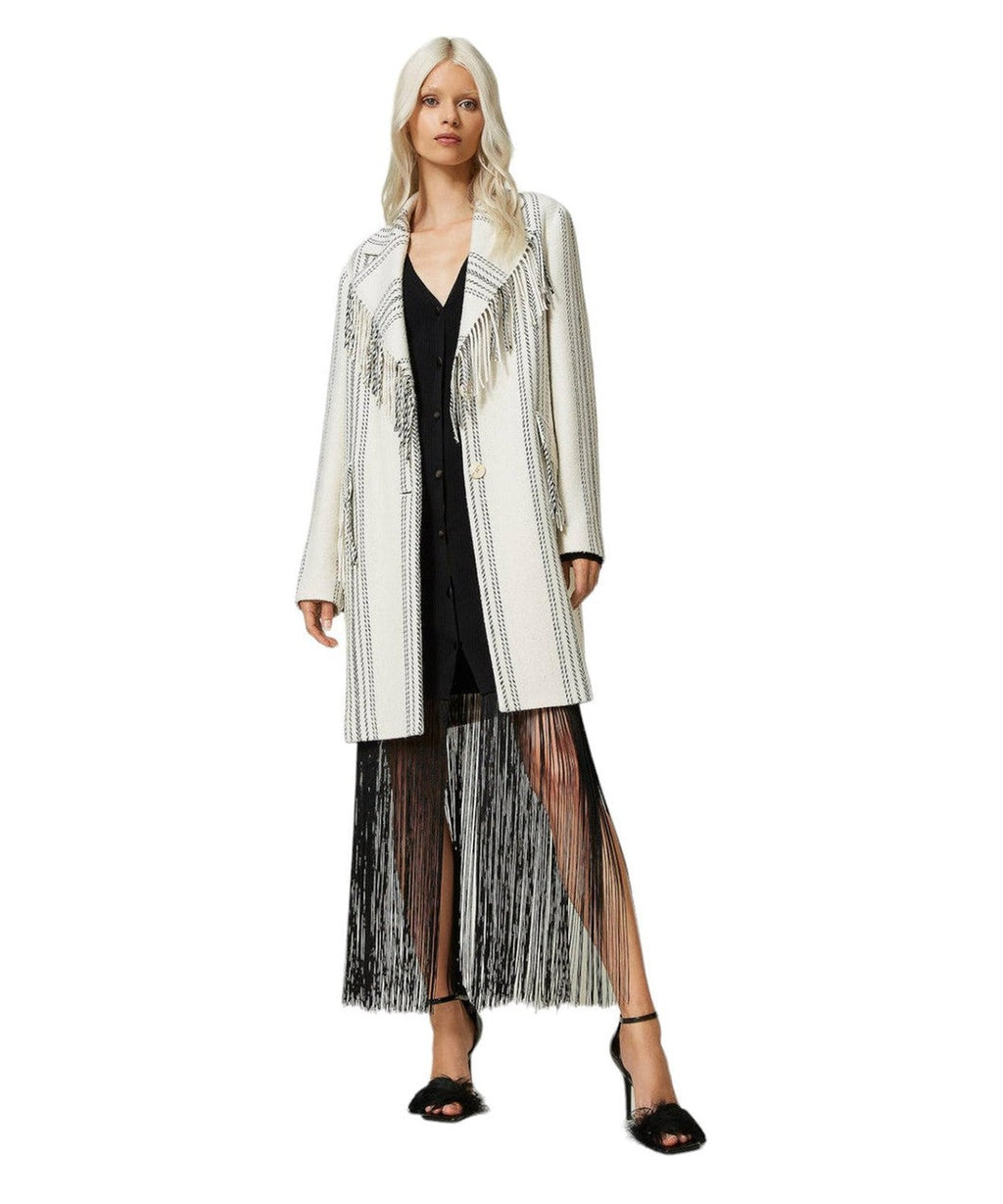 Cappotto in misto lana jacquard-Twinset-Cappotti-Vittorio Citro Boutique