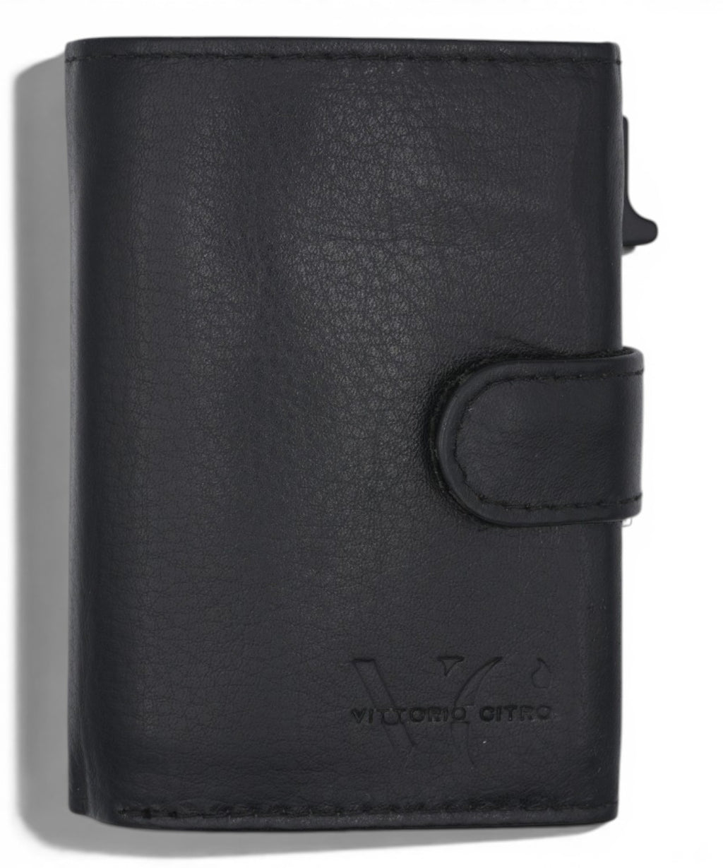 Portefeuille Homme Cuir RFID Compact avec Zip et Glissière