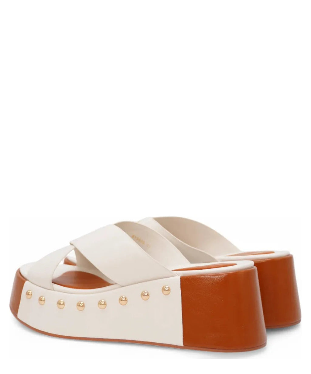 Sandalo in Pelle con Fasce ad Incrocio-Vivien Lee-Sandali-Vittorio Citro Boutique