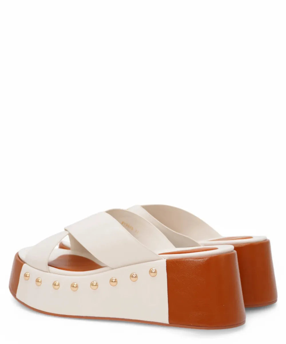 Sandalo in Pelle con Fasce ad Incrocio-Vivien Lee-Sandali-Vittorio Citro Boutique