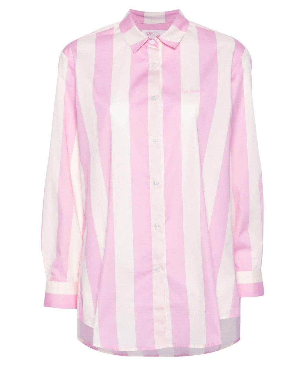 Camicia over da donna Brigitte in cotone stampa righe-Camicie-Mc2 Saint Barth-Vittorio Citro Boutique