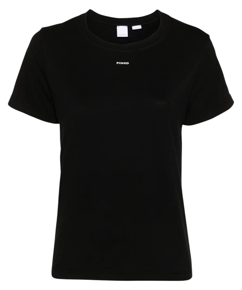 T-shirt PINKO Basico en coton avec logo mini vernis