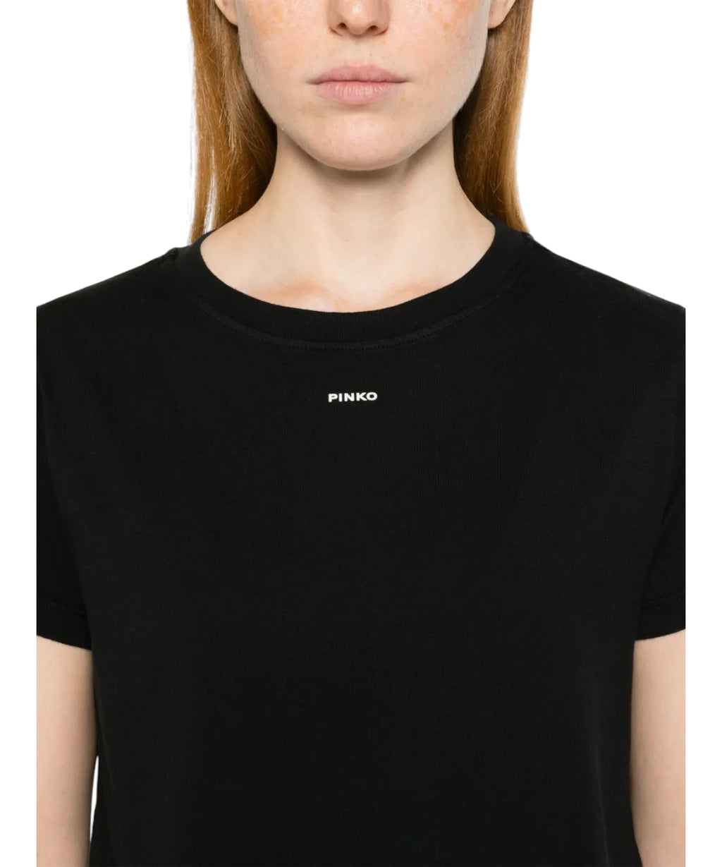 T-shirt PINKO Basico en coton avec logo mini vernis