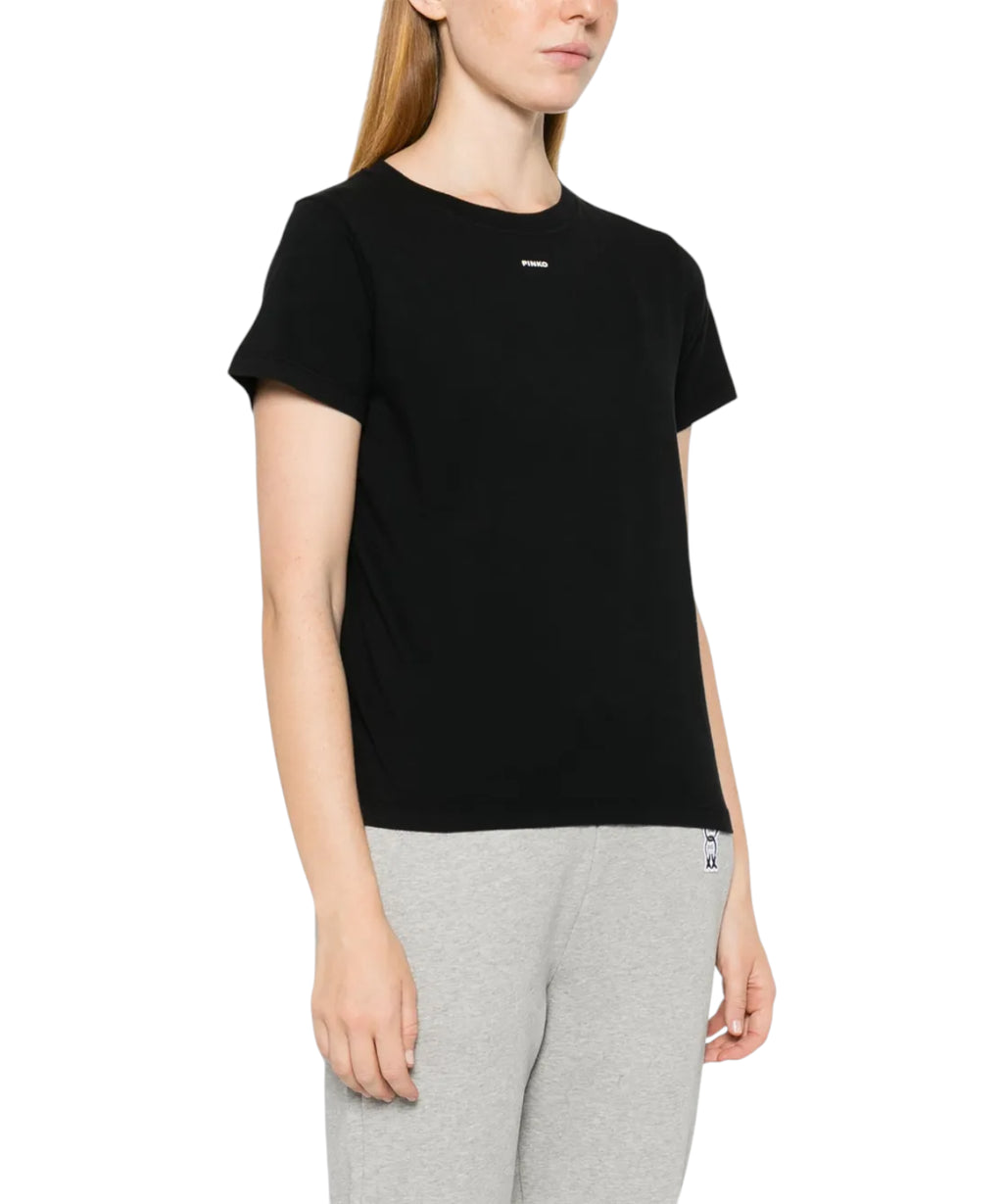 T-shirt PINKO Basico en coton avec logo mini vernis