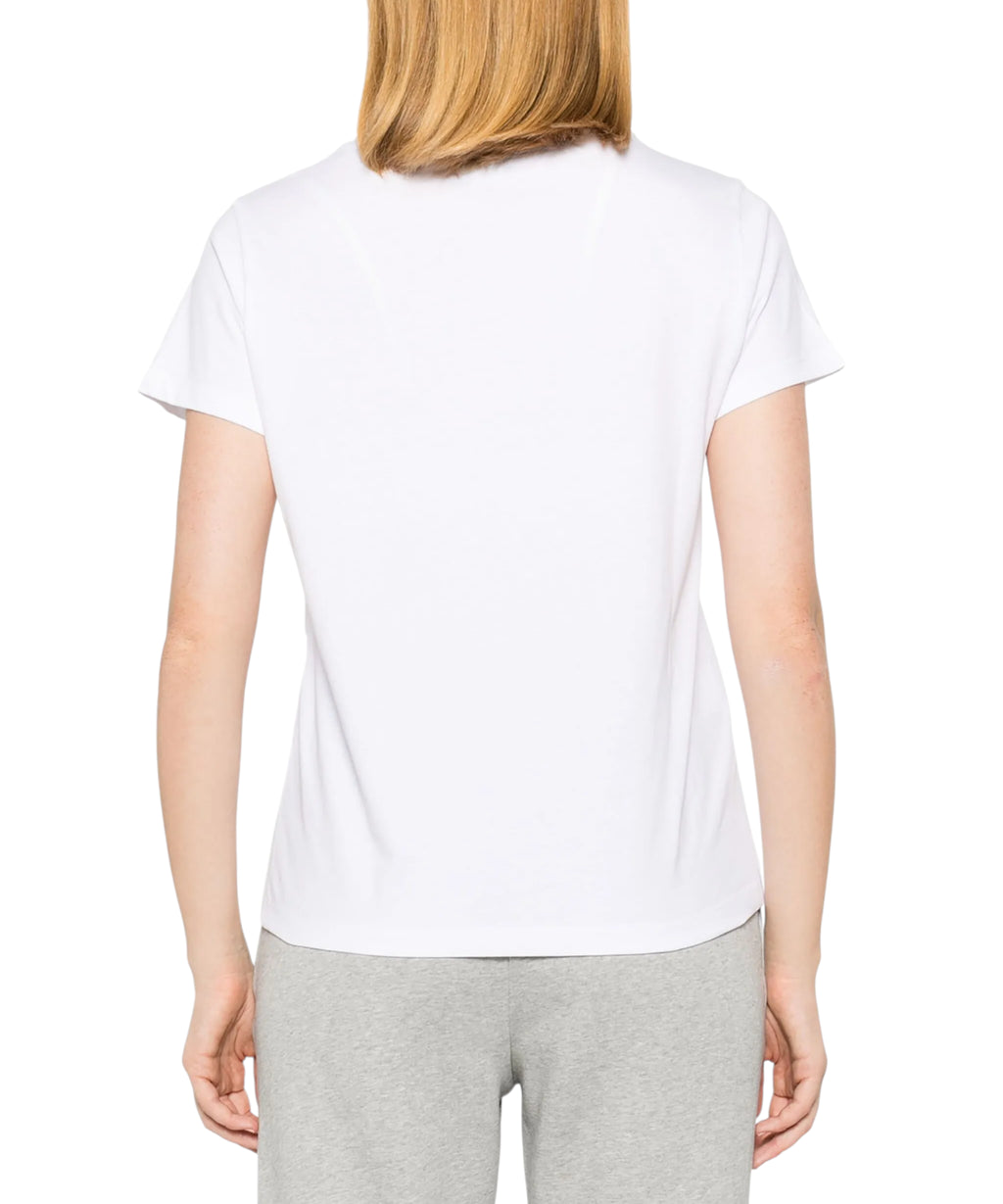 T-shirt basique en coton avec petit logo verni