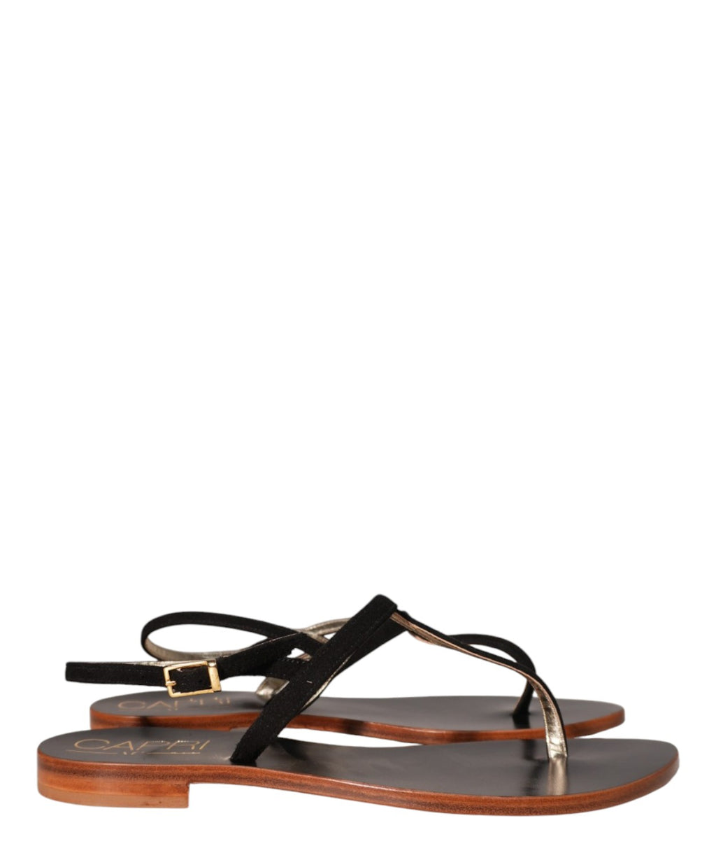 Vittorio Citro Capri Sandale Tongs en Cuir Velours