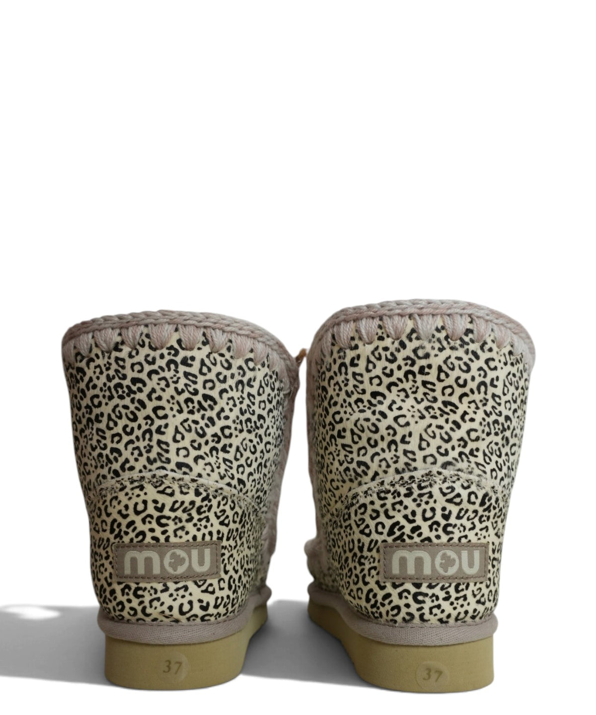 Bottines Mou à imprimé animalier avec finition shearling
