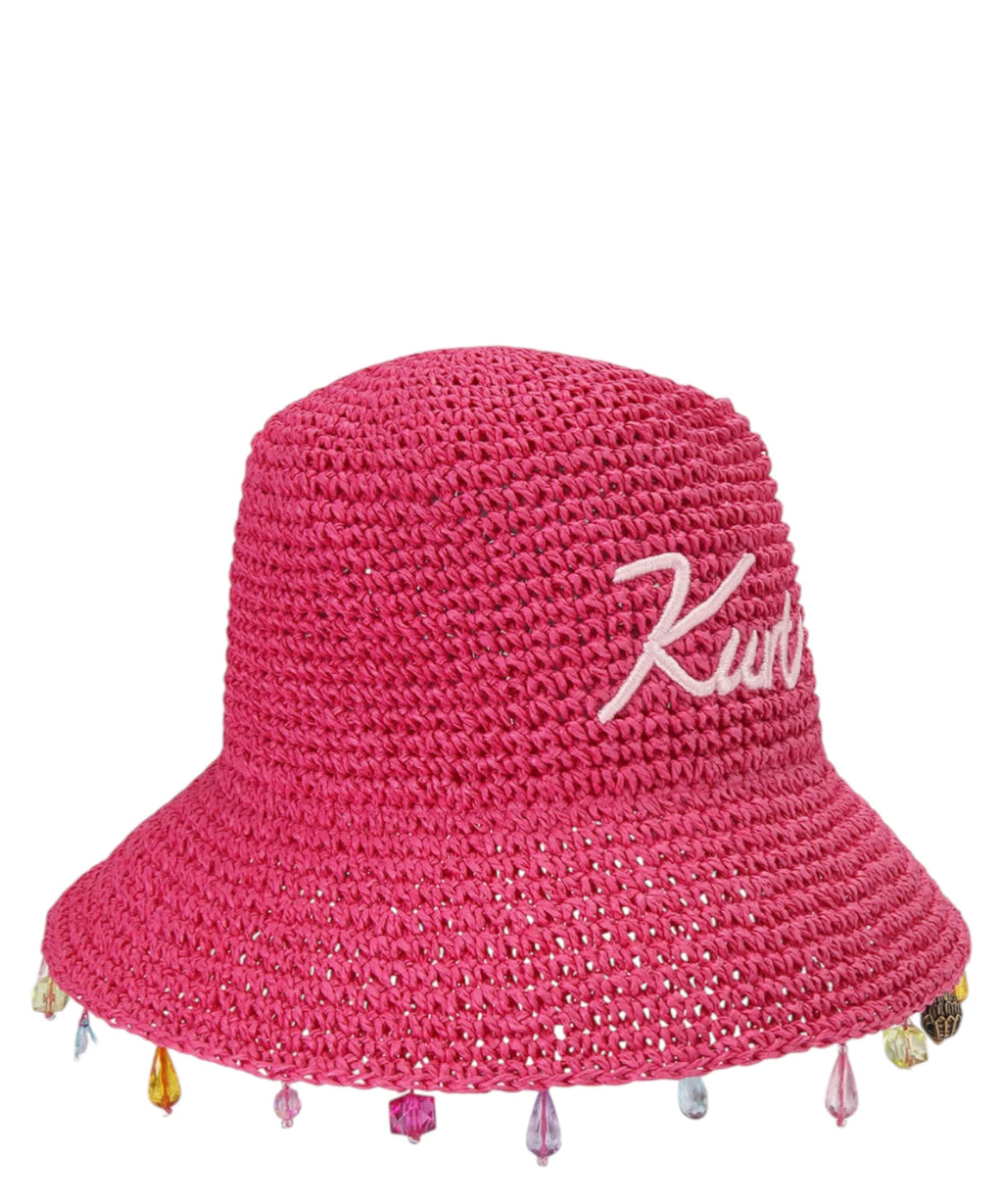 Chapeau en raphia Kurt Geiger London femme avec cristaux