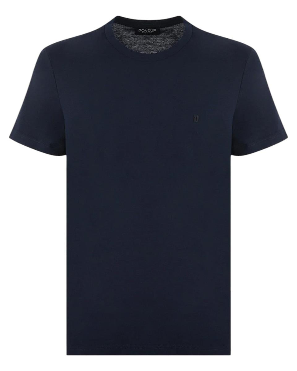 T-shirt Regular in Jersey Fiammato con Logo D-T-shirt-Dondup-Vittorio Citro Boutique