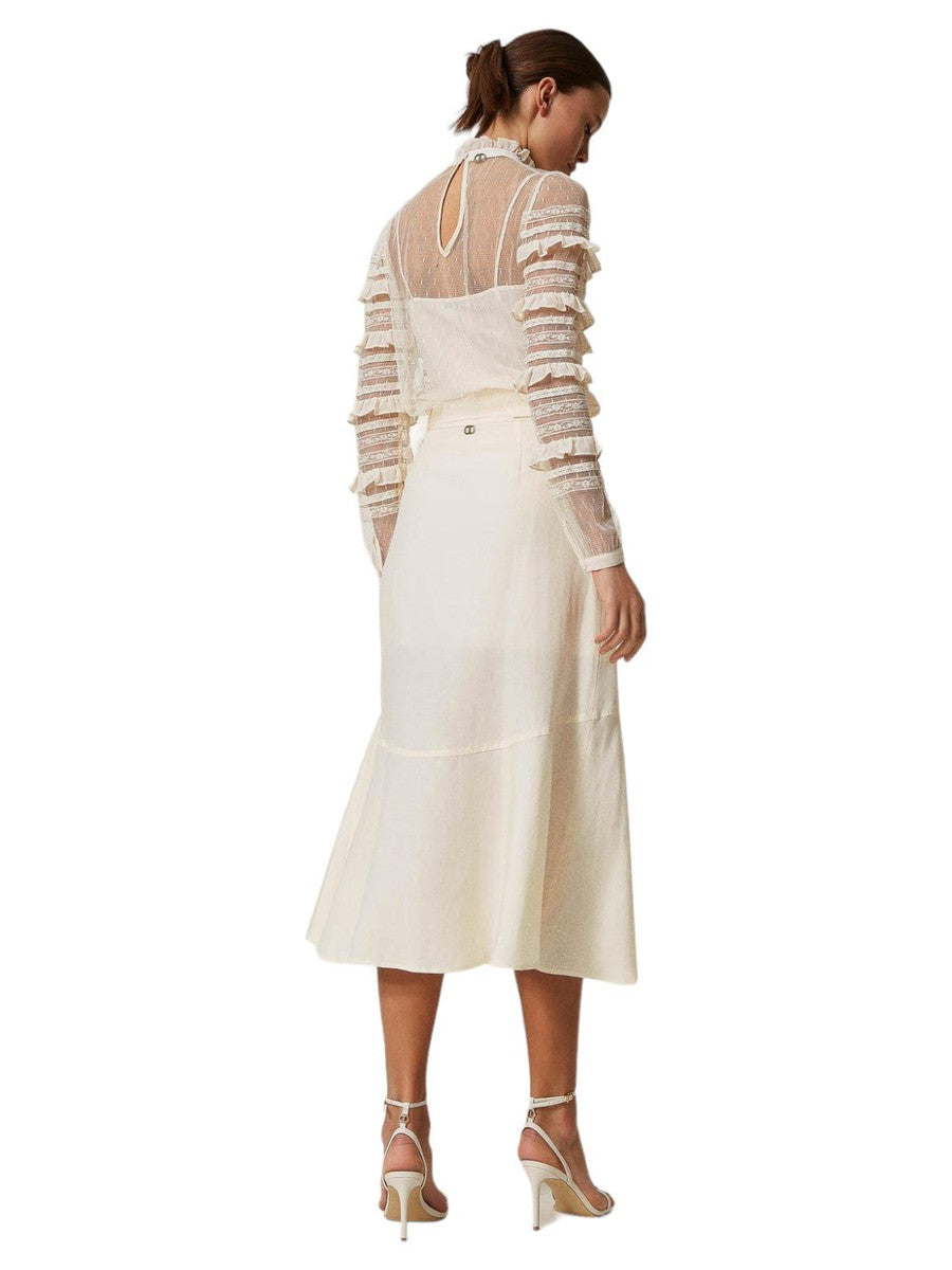 Gonna lunga in tela di misto lino-Twinset-Gonne-Vittorio Citro Boutique