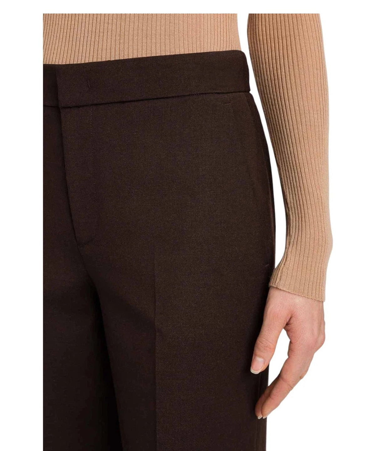 Pantaloni Marroni in Tessuto di Twinset-Twinset-Pantaloni-Vittorio Citro Boutique