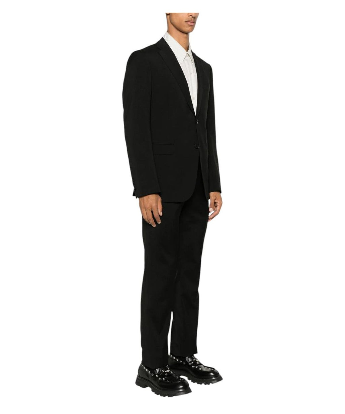 Abito Emporio Armani in Lana Vergine Nero Carbone-Emporio Armani-Abiti-Vittorio Citro Boutique