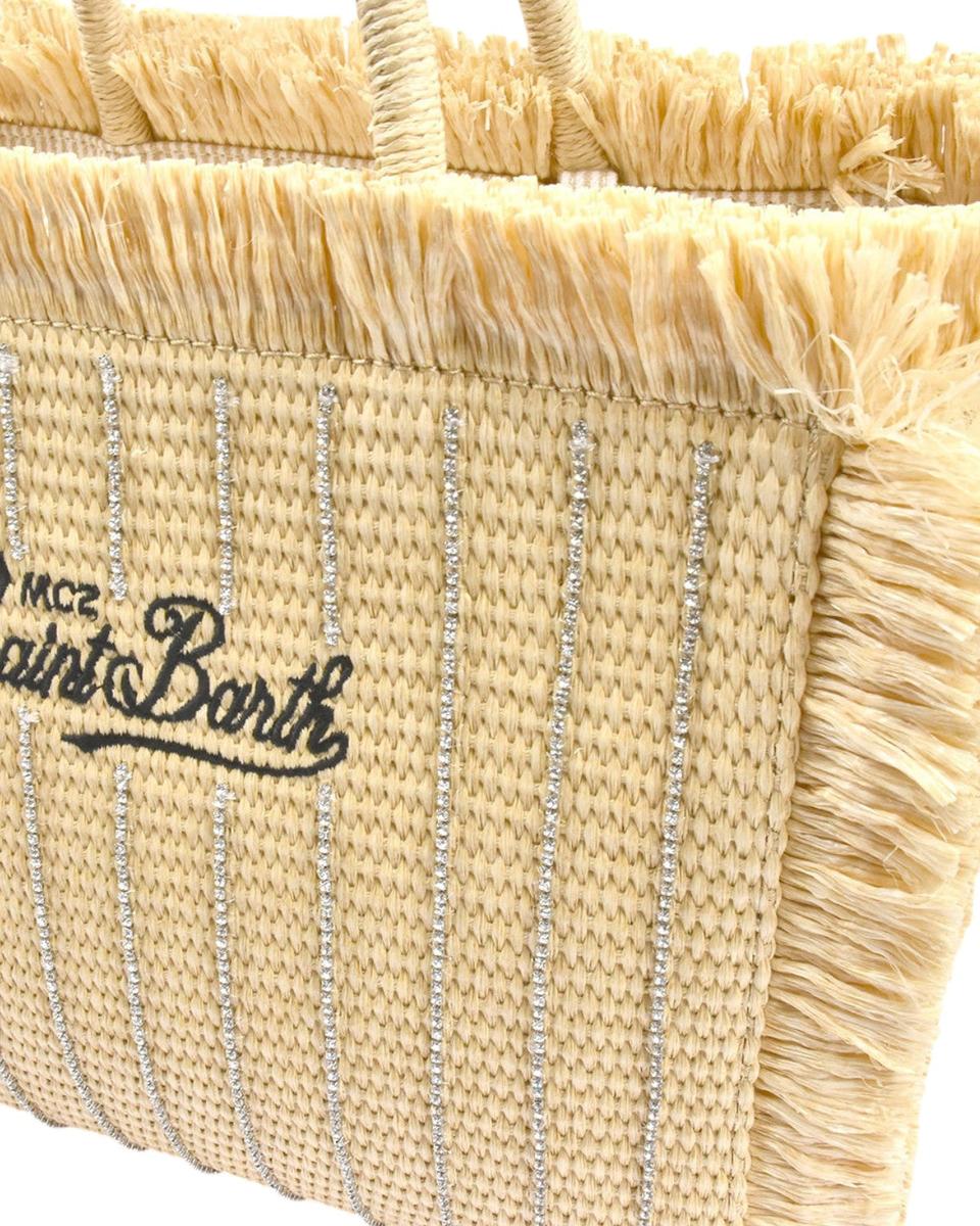 Borsa in Rafia con Frange e Strass-Mc2 Saint Barth-Borse a mano-Vittorio Citro Boutique