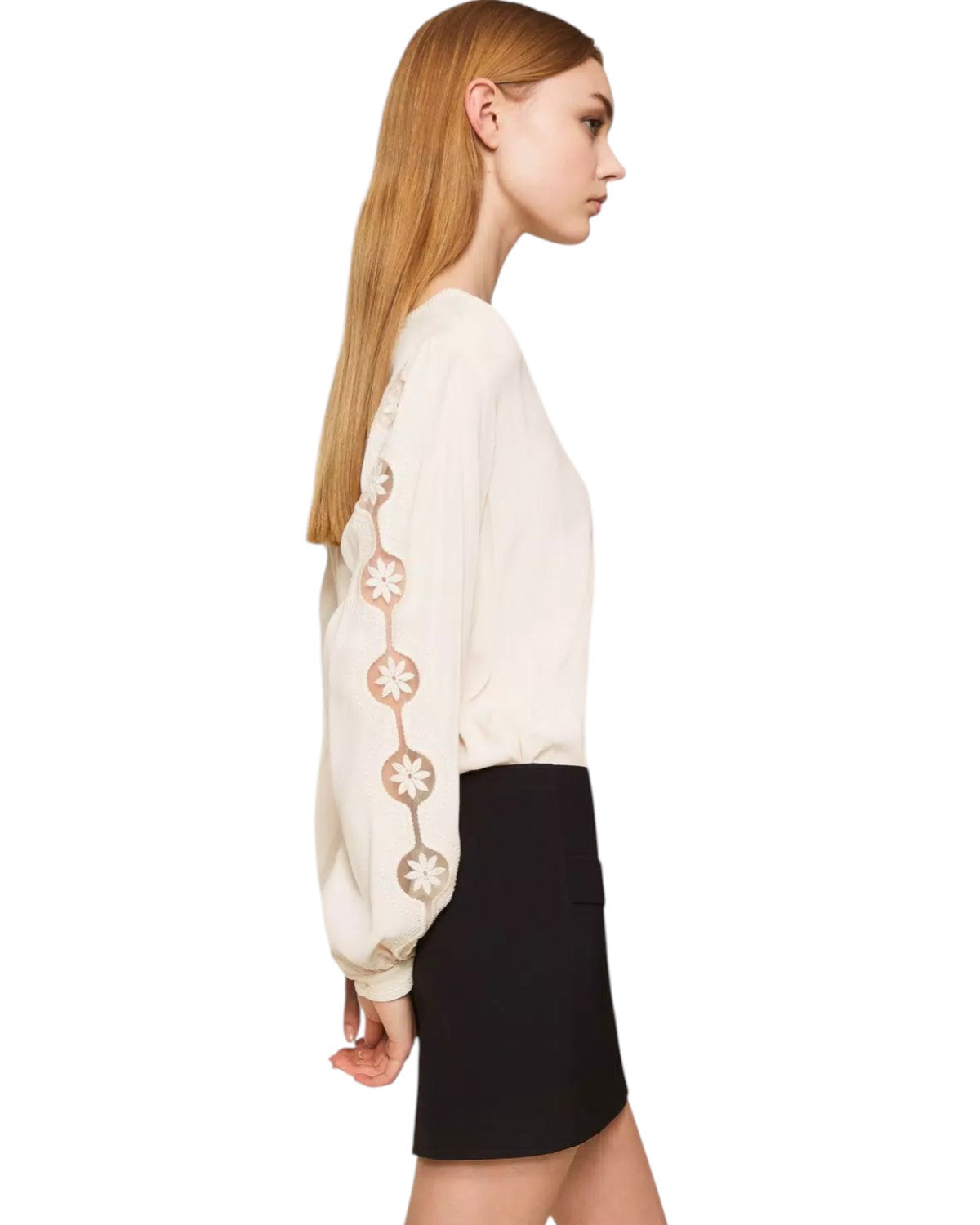 Blusa in Crêpe con Ricami-Twinset-Maglieria-Vittorio Citro Boutique