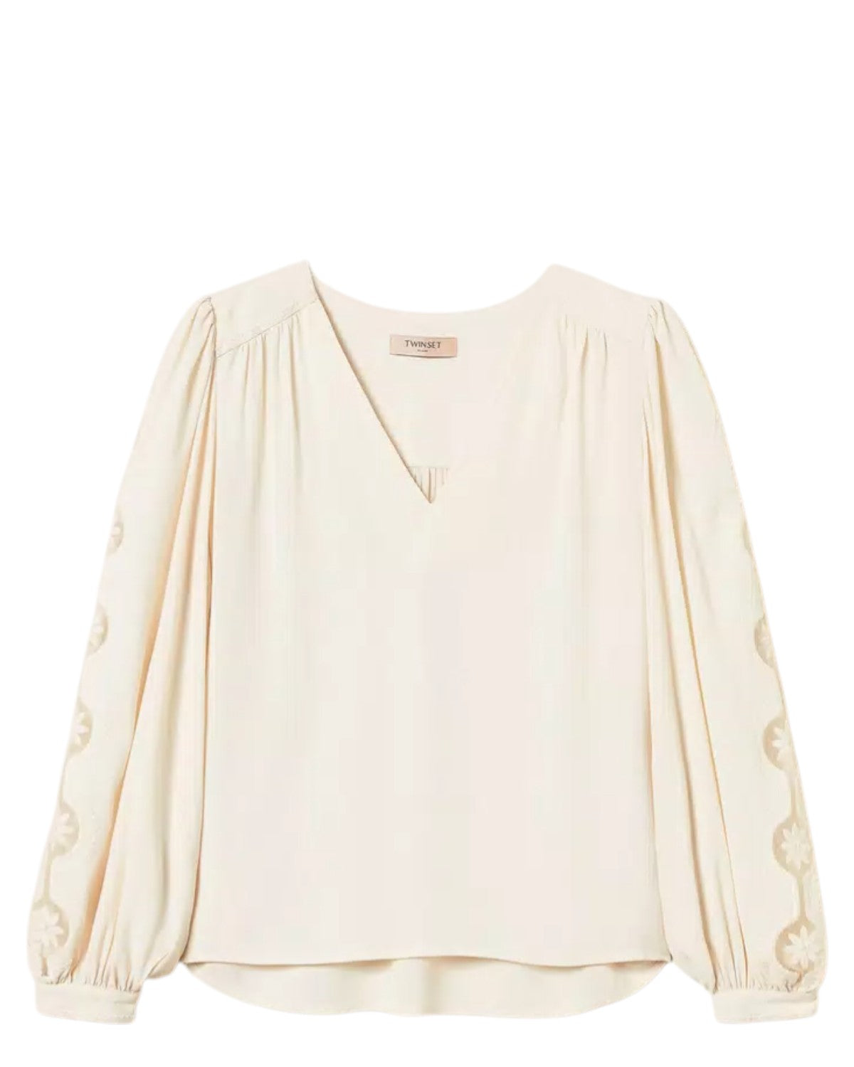 Blusa in Crêpe con Ricami-Twinset-Maglieria-Vittorio Citro Boutique