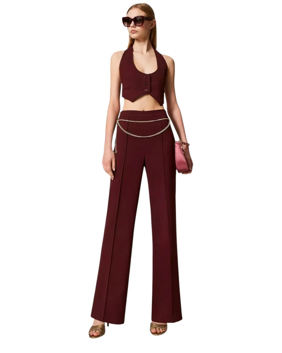 Pantaloni Palazzo con Cintura-Twinset-Pantaloni-Vittorio Citro Boutique
