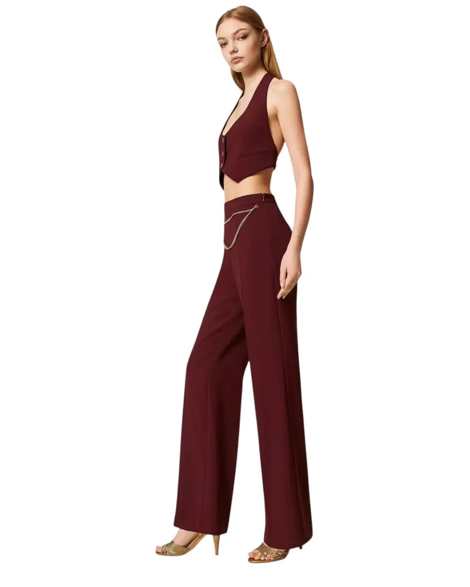Pantaloni Palazzo con Cintura-Twinset-Pantaloni-Vittorio Citro Boutique