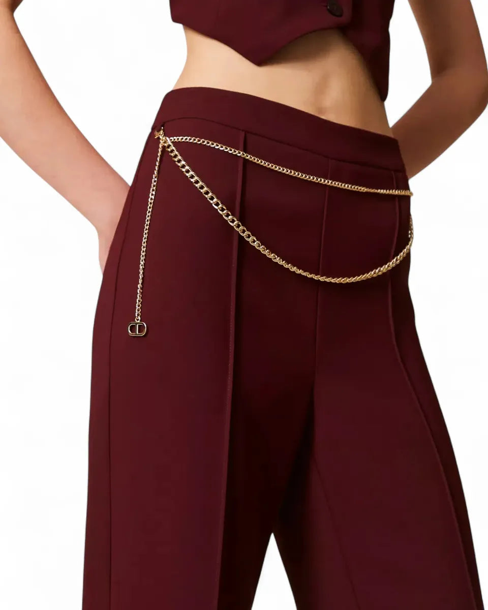 Pantaloni Palazzo con Cintura-Twinset-Pantaloni-Vittorio Citro Boutique