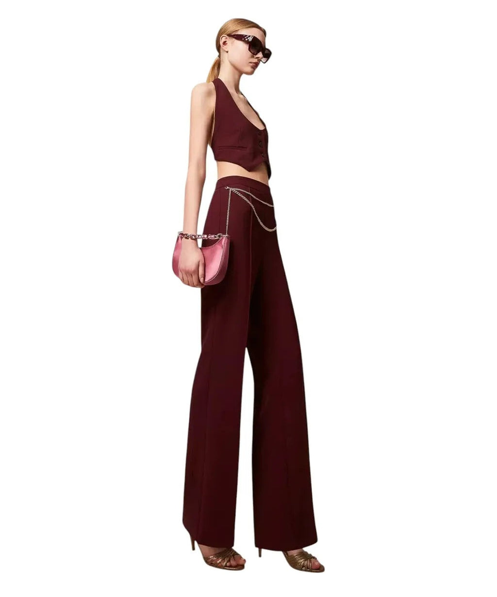 Pantaloni Palazzo con Cintura-Twinset-Pantaloni-Vittorio Citro Boutique