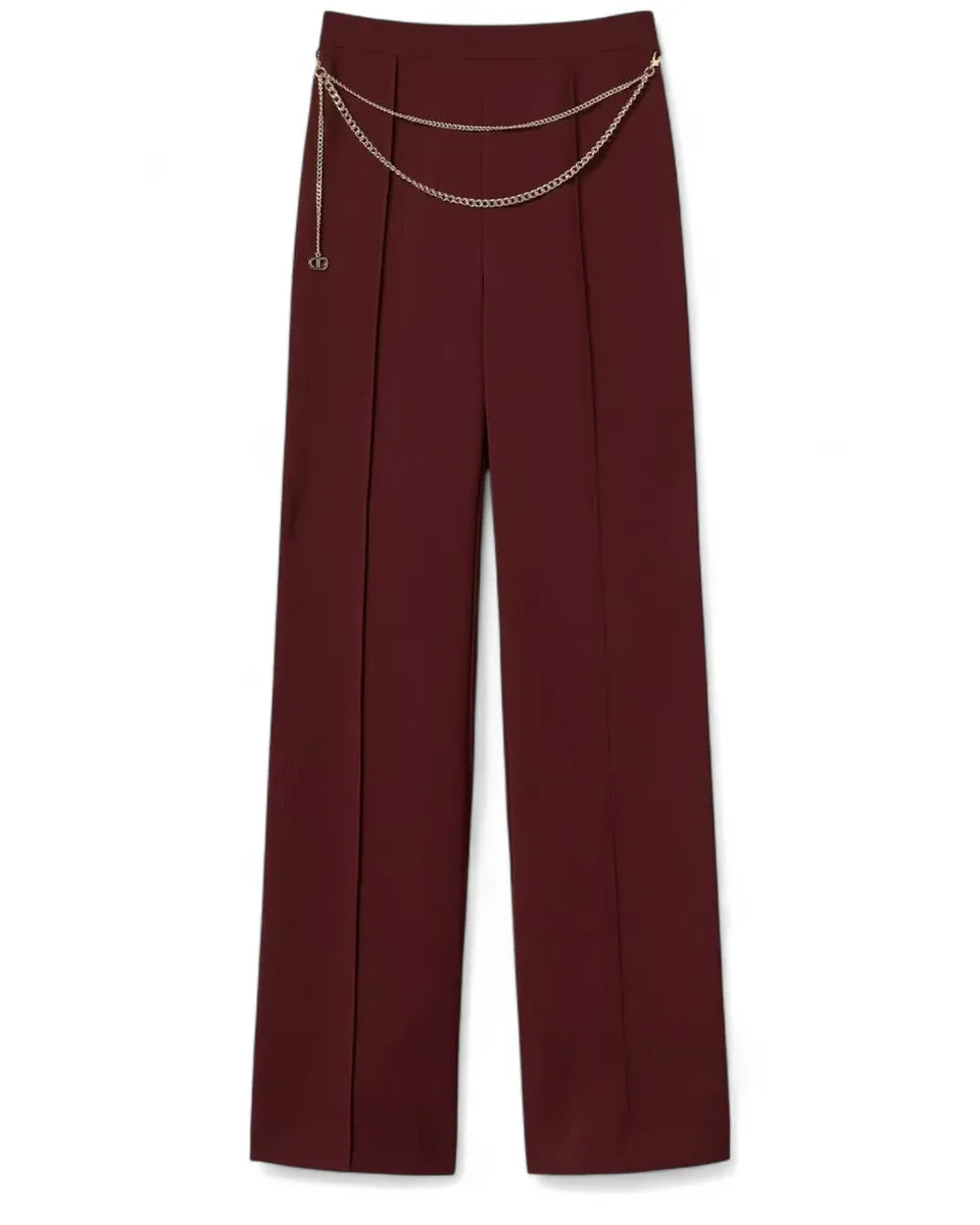 Pantaloni Palazzo con Cintura-Twinset-Pantaloni-Vittorio Citro Boutique