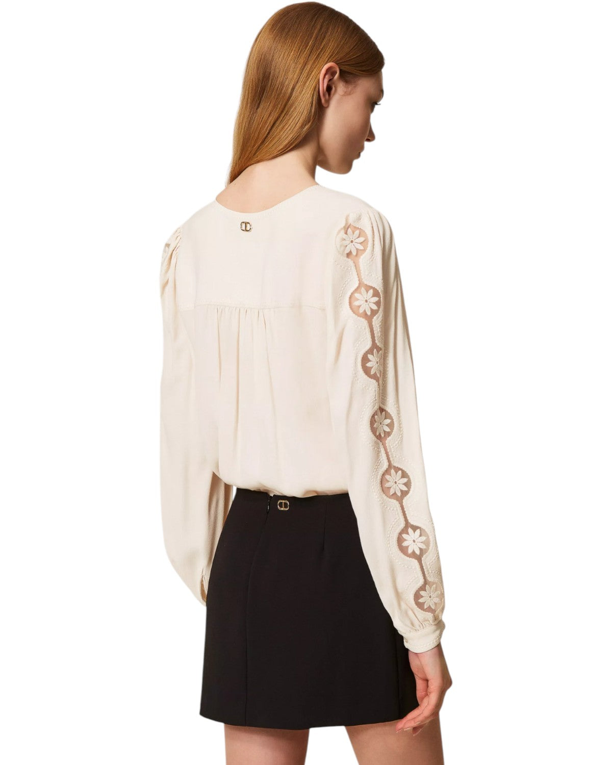 Minigonna Nera in Crêpe con Fiocco-Twinset-Gonne-Vittorio Citro Boutique