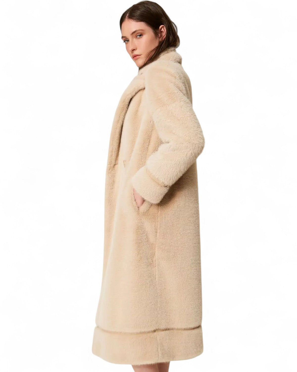 Cappotto Doppiopetto in Faux Fur-Twinset-Pellicce e shearling-Vittorio Citro Boutique