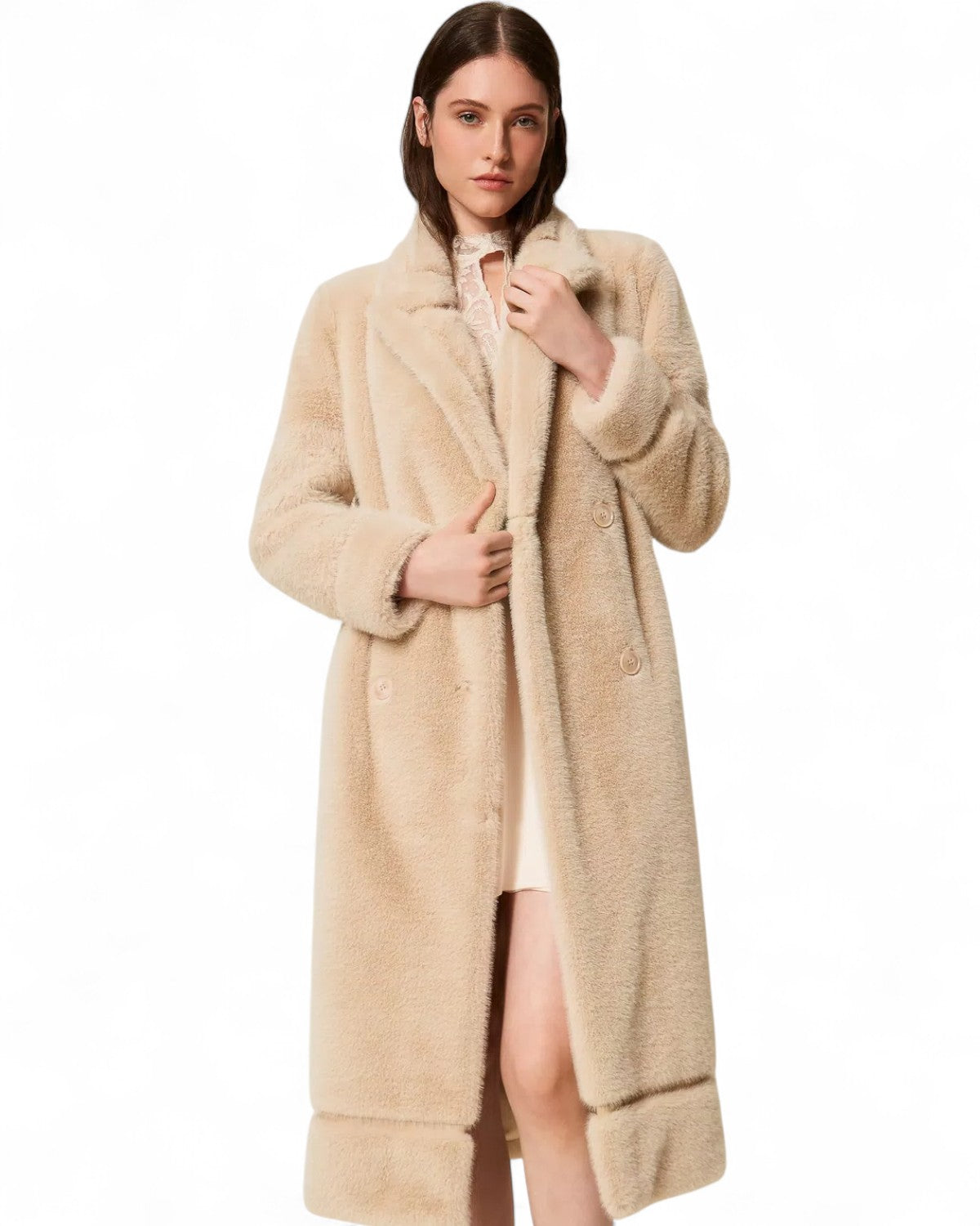 Cappotto Doppiopetto in Faux Fur-Twinset-Pellicce e shearling-Vittorio Citro Boutique