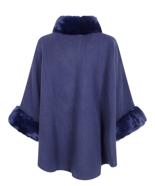 Poncho Cappotto Donna Twinset con Pelliccia