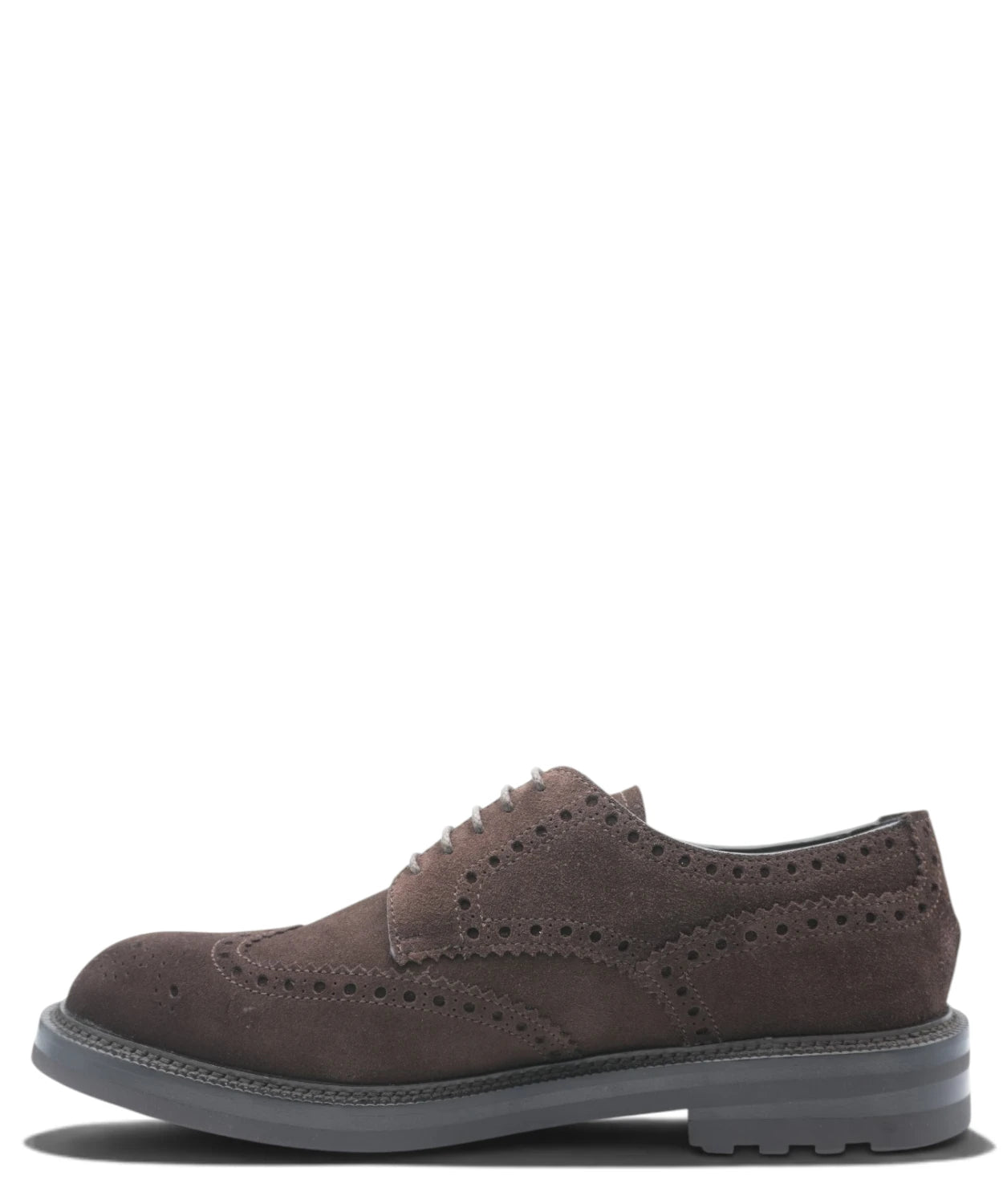 Stringata Brogue Uomo in Camoscio Testa di Moro