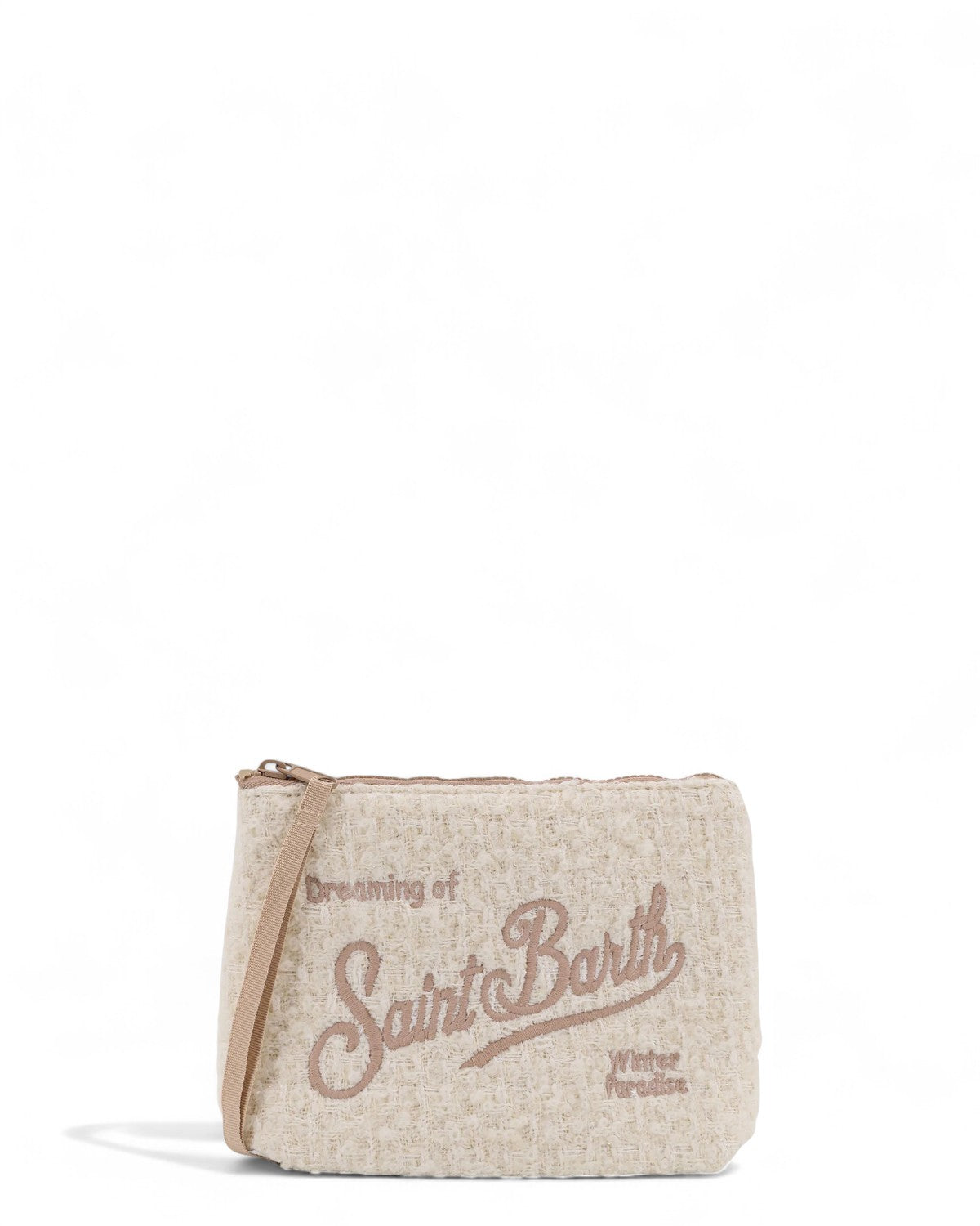 Pochette Aline in tweed con ricamo logo-Mc2 Saint Barth-Pochette-Vittorio Citro Boutique