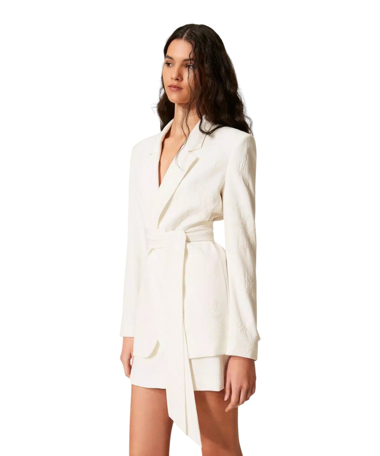 Veste Blazer Femme Twinset Brodée avec Ceinture